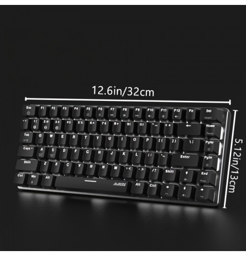 Ajazz AK33 Wired BT5.0 Dual-mode Mechanical Keyboard Office Typing Mobile Phone Tablet Notebook Computer Universal Peripherals Black And White Wired Dual-mode Green Axis Red Axis