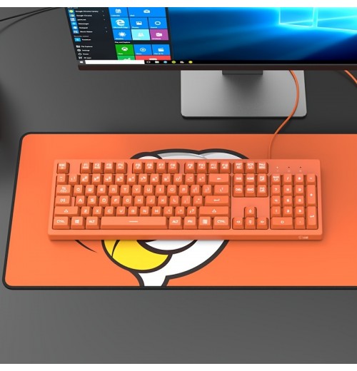 AJAZZ  DKS100 Mechanical Feel Keyboard Class Tea Shaft Film Keyboard E-sports Game Keyboard Student Girl Gift Office Ergonomic Usb-c USB Cable Windows10 FCC