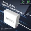 140W USB C Charger, Portable PD 3.1 GaN Fast Charger Type C Charging Station With Foldable Plug, 3 Port USB C Power Adapter For MacBook Pro/Air, IPad, IPhone, Galaxy, USB C Laptops And More